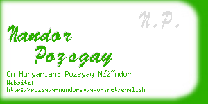 nandor pozsgay business card